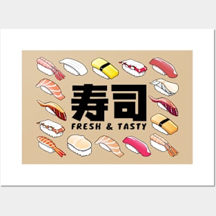 Sushi Fresh and Tasty Posters and Art